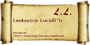 Levkovics Lucián névjegykártya